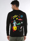 Manlino Game Mens Black Round Neck Regular Graphic Printed Sweatshirt-MLM(RSSWT)BLACK_52-M