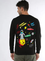 Manlino Game Mens Black Round Neck Regular Graphic Printed Sweatshirt-MLM(RSSWT)BLACK_52-M