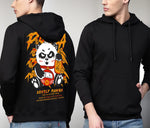 Manlino Gurus Mens Black Regular Fit Hooded Neck Graphic Printed Hoody