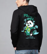 Manlino Platero Mens Black Regular Fit Hooded Neck Graphic Printed Hoody