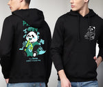 Manlino Platero Mens Black Regular Fit Hooded Neck Graphic Printed Hoody