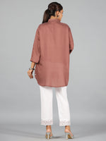 Women Embroidered Standard Brown Jumpsuits & Sets