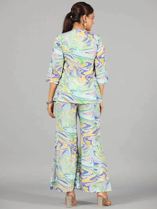 Women Printed Standard Blue Jumpsuits & Sets