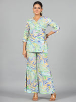 Women Printed Standard Blue Jumpsuits & Sets