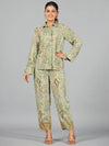 Women Printed Standard Green Jumpsuits & Sets