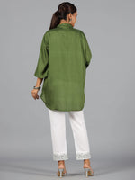 Women Embroidered Standard Green Jumpsuits & Sets