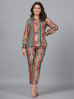 Women Printed Standard Blue Jumpsuits & Sets