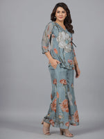 Women Printed Standard Grey Jumpsuits & Sets