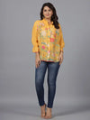 Juniper Women Yellow Muslin Printed Tunic