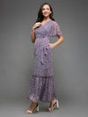 Motley Crew Leaf Printed Maxi Dress Multicolored-Base-Purple