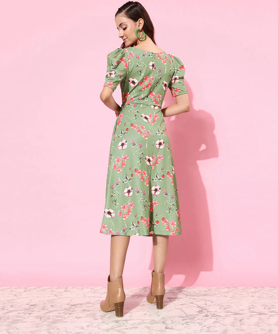 How You Like That Printed Dress Multicolored-Base-Green