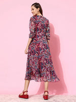 Shot In The Dark Printed Asymmetric Dress Multicolored