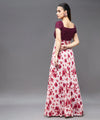 Dancing On My Rhythm Floral Maxi Dress Maroon & Off White