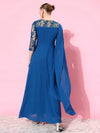 Riding Through The City Long Sleeved Maxi Dress Royal Blue