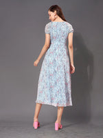 Castles In The Sky Printed Midi Dress Multicolored-Base-Light Blue