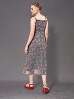 We Can See The Seaside Printed Midi Dress Multicolored-Base-Grey