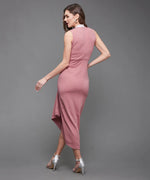 A Mayfair Draped Halter Dress Dusty Pink