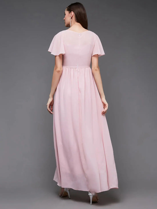 The Burning Chambers Embroidered Maxi Dress Blush Pink