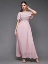 The Burning Chambers Embroidered Maxi Dress Blush Pink