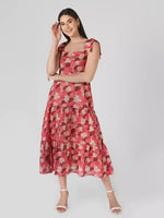 Floral Multicolor Tie-up Dress