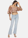 Floral Multicolor Smocked Crop Top