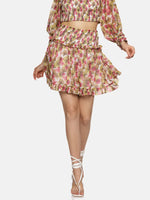 Floral Multicolor Smocked Mini Skirt