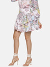 Vintage Print White Ruffle Mini Skirt