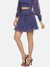 Floral Blue Smocked Mini Skirt