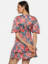 Floral Multicolor Two Tiered Ruffle Mini Dress