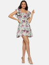 Floral Multicolor Back Tie-Up Mini Dress