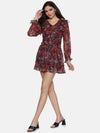 Floral Multicolor Ruffle Mini Dress