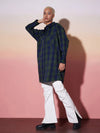 Women Green & Navy Check Lounge Shirt