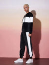 Women Black & White Velour Hoodie With Jogger