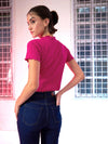 Women Fuchsia High Neck Regular Top