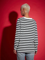 Women Black & White Striped Sweater