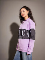 Women Lavender Michigan Colour Block Sweatshirt