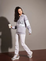 Women Grey Melange Copenhagen Colour Block Sweatshirt