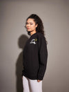 Women Black Fleece Too Cool Oversized Sweatshirt