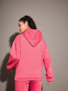 Women Pink Fleece Oversized Hoodie