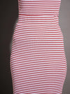 Women Red & White Striped Rib Pencil Skirt