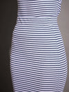 Women Navy & White Striped Rib Pencil Skirt