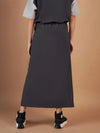 Women Dark Grey Side Ruched Parachute Skirt