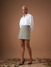 Women Off-White Check Jacquard Tweed Mini Skirt