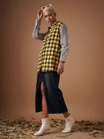 Women Yellow Flannel Check Colourblock Regular Shirt