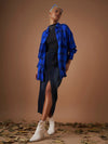 Women Royal Blue Yarndyed Check Oversized Shirt