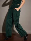 Women Emerald Corduroy Multi Pocket Cargo Pants