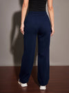 Women Navy Fleece Track Pants