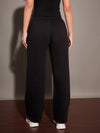 Women Black Fleece Track Pants