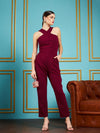 Women Solid Standard Maroon Jumpsuits & Sets