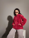 Women Solid Standard Maroon Full Sleeve Jacket